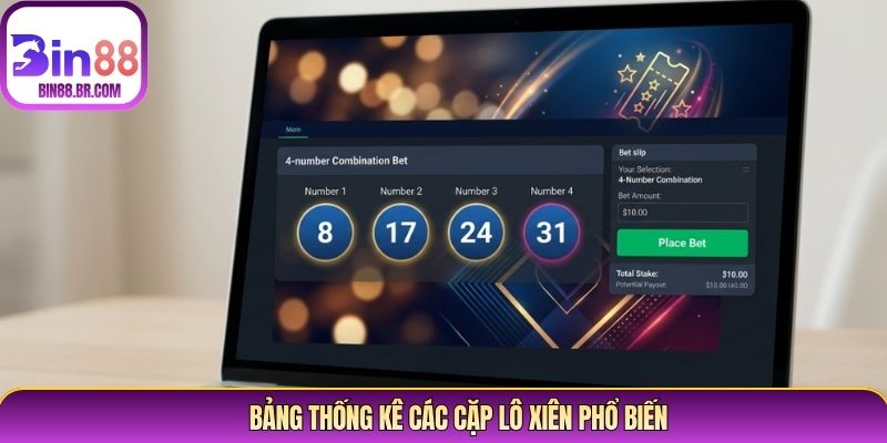 Bảng thống kê các cặp lô xiên phổ biến Bảng thống kê các cặp lô xiên phổ biến