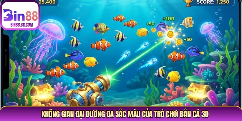 Không gian đại dương đa sắc màu của trò chơi bắn cá 3d Không gian đại dương đa sắc màu của trò chơi bắn cá 3d